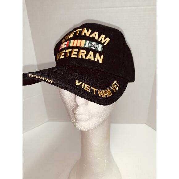 Black Vietnam Veteran Deluxe Low Profile Baseball Hat Cap Rothco OSFA Adjustable - Picture 1 of 9